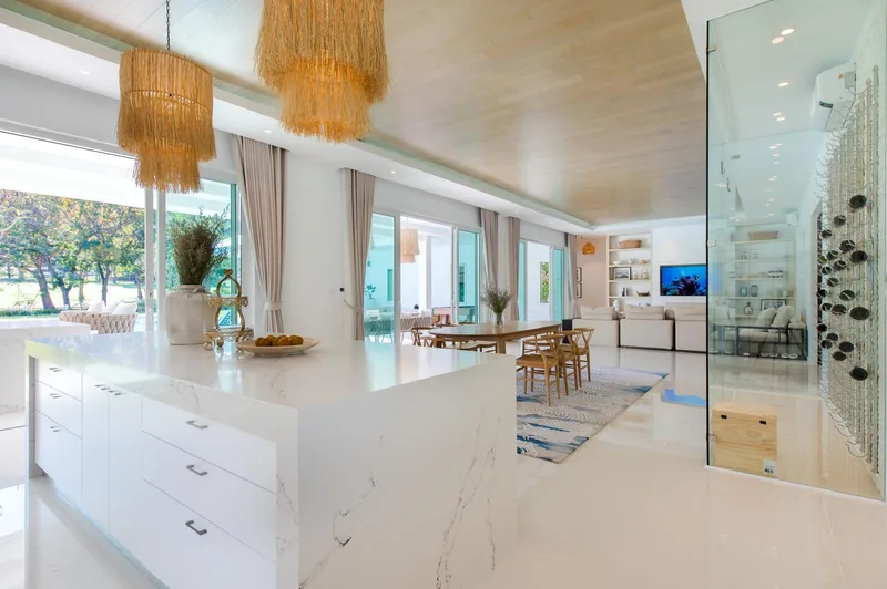 The kitchen and dining room of a finished JG villa, Palm Hills
