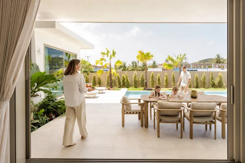 Doors open to the terrace